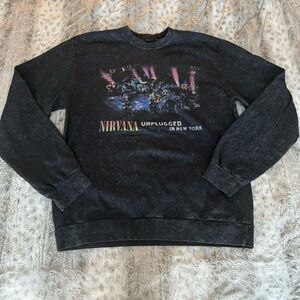 NIRVANA Black Crewneck Sweater - Unplugged Design